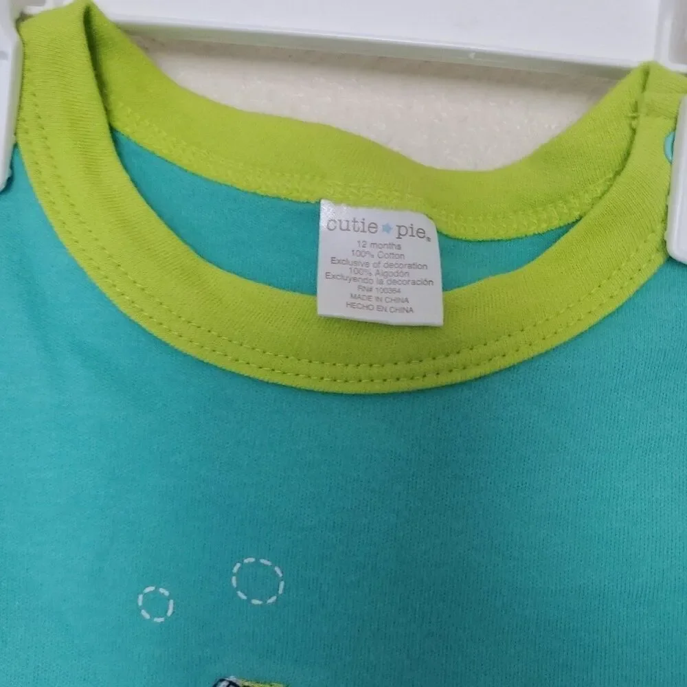 Cutie Pie 12M Child toddler short sleeve T-shirt Submarine Cotton Green